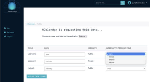 Hermitage alternative persona field selector