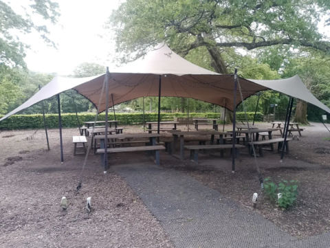 Picnic area under canopy