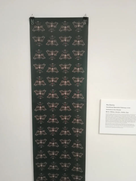 Moth pattern textile art