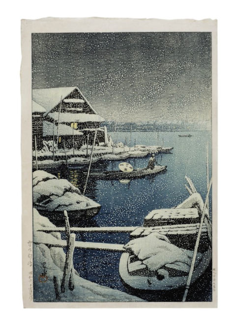 Snow at Mukōjima, 1931, Kawase Hasui