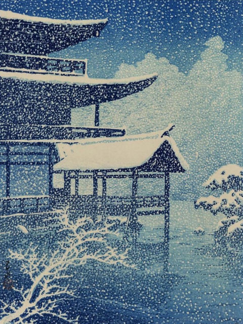 Snow at Kinkaku-ji, 1922, Kawase Hasui